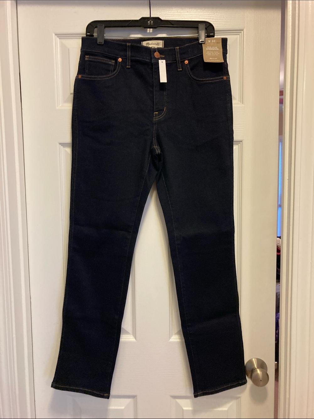 Madewell mid rise stovepipe jeans in rinse